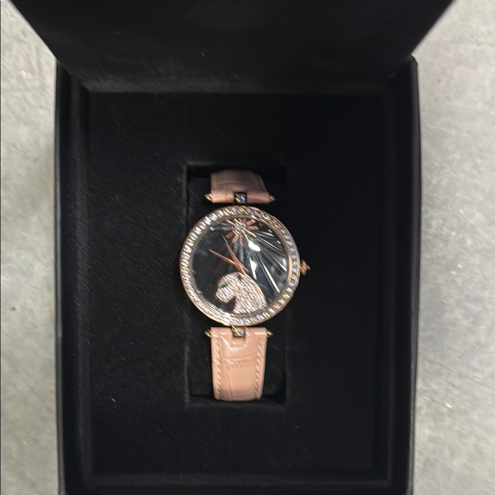 Elegant Pink Watch with Crystal Accents